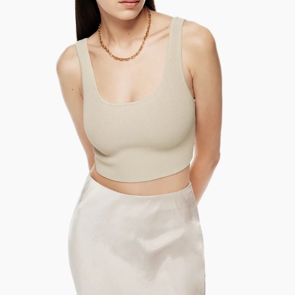 Aritzia Babaton Sculpt Knit Squareneck Cropped Tank